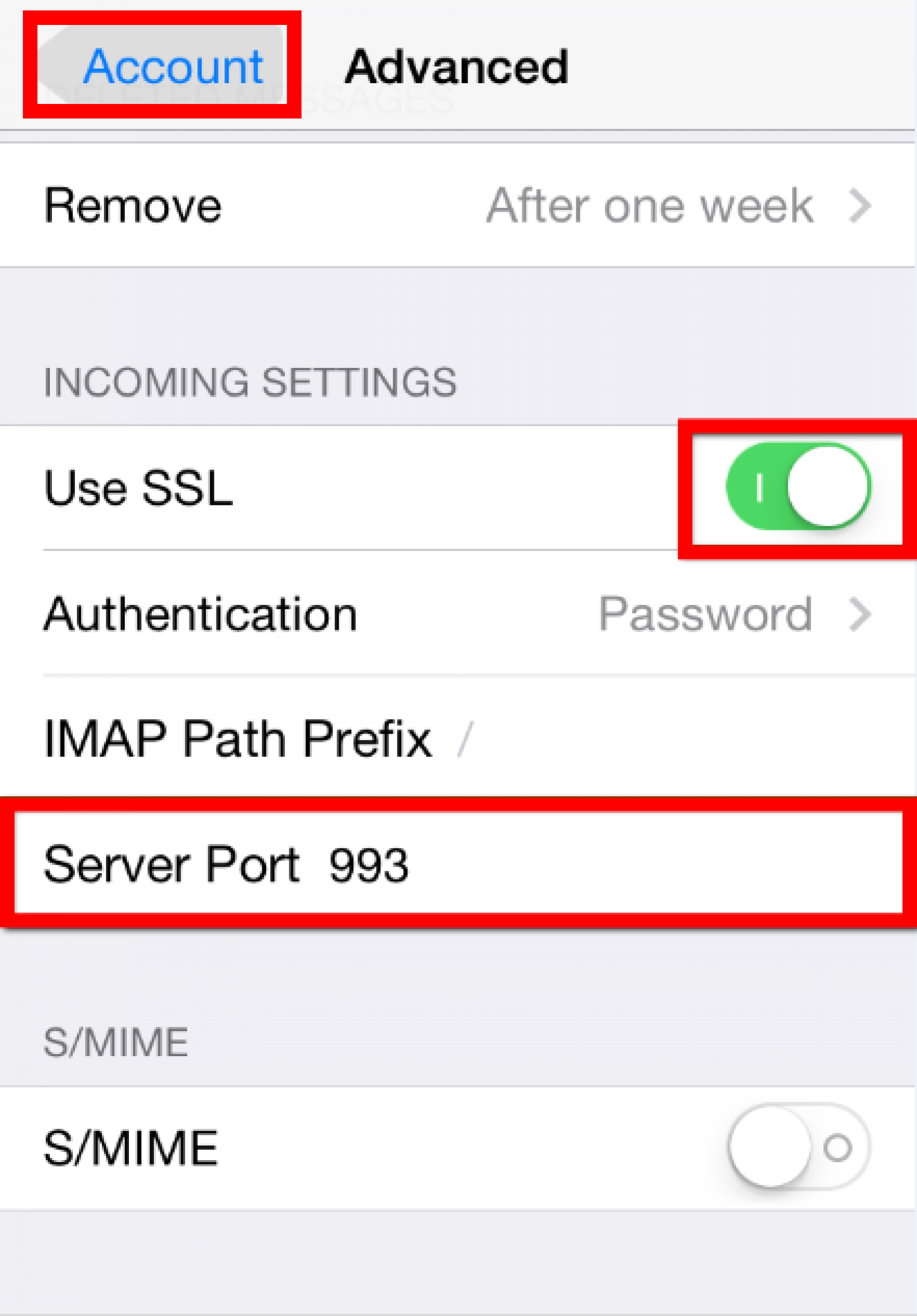 how to set up imap on iphone